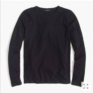 J Crew Long Sleeved Crewneck Tee in Slub Cotton